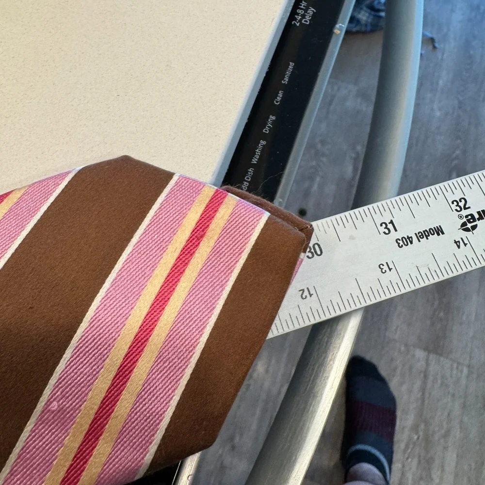 Vintage Ike Behar New York Tie Brown Pink Stripe Silk USA Made Necktie Old Money